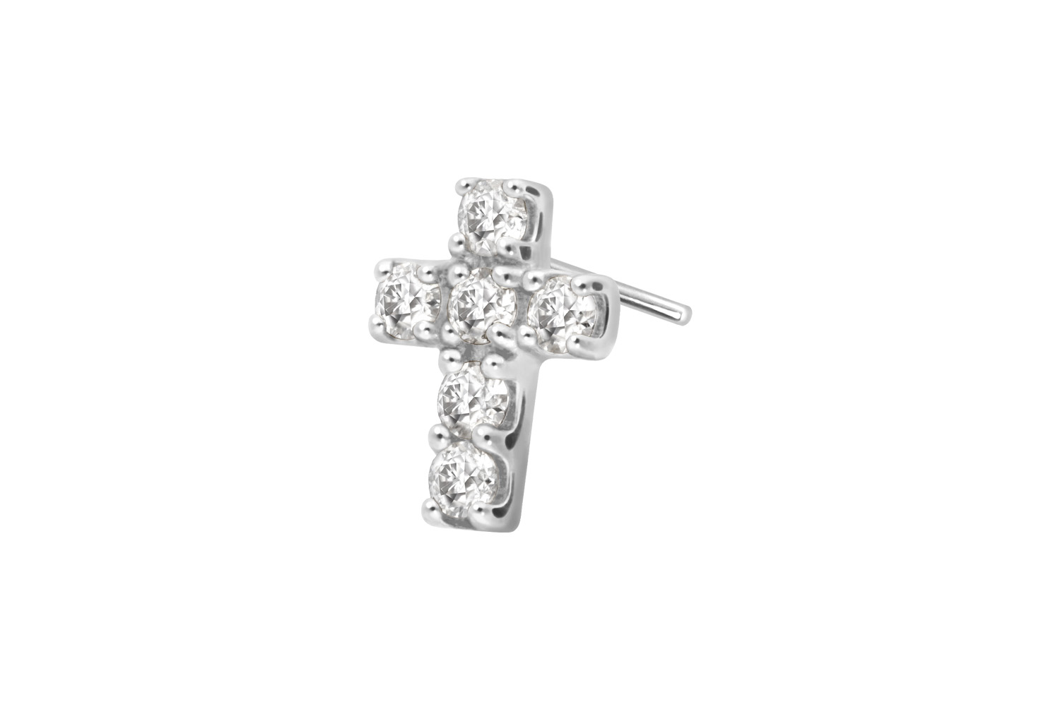 14 Karat Gold Aufsatz mit Titan Push Pin MOISSANIT-KREUZ